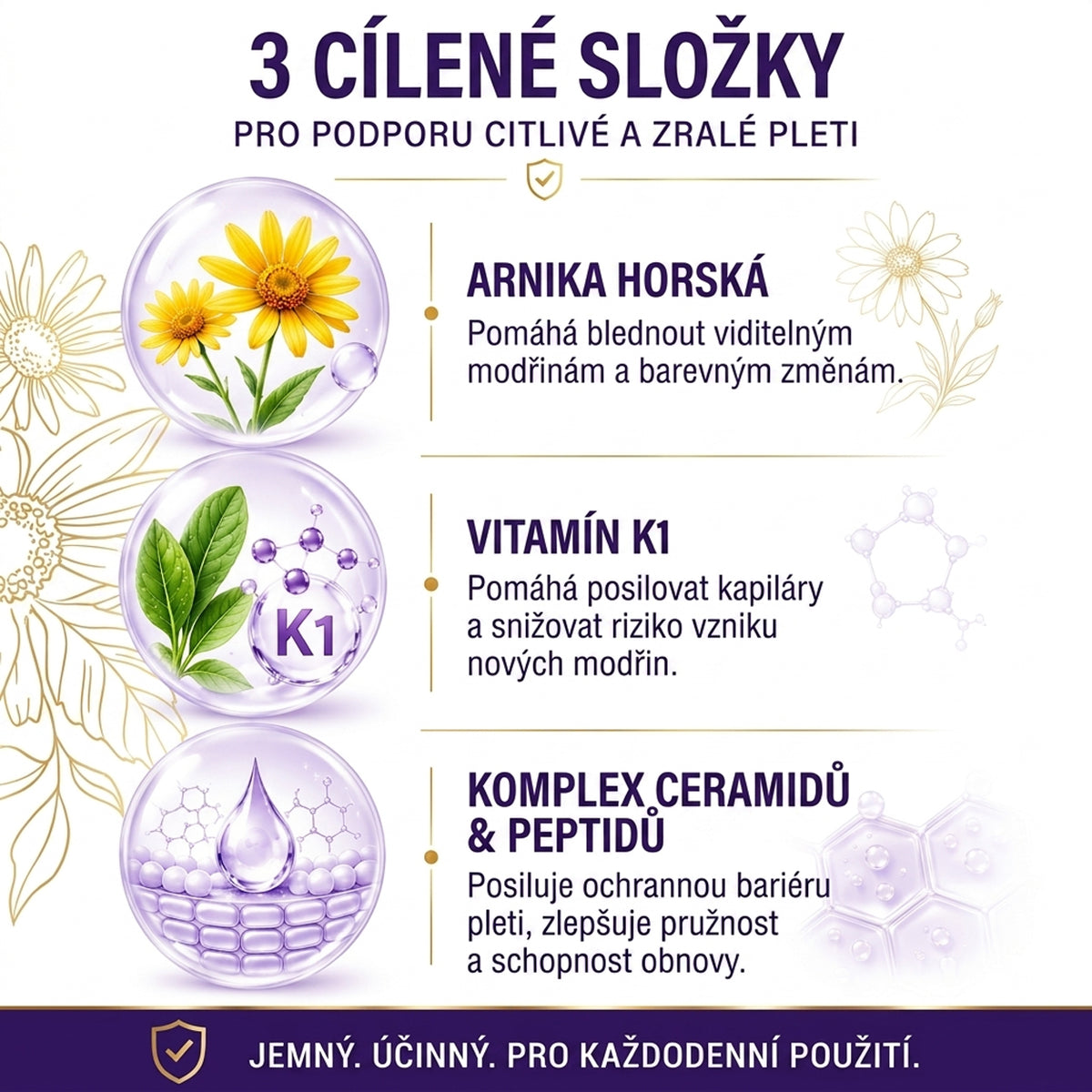 PuraCure® Krém na starostlivosť o modriny a posilnenie pokožky – pre zrelú, tenkú a krehkú pokožku